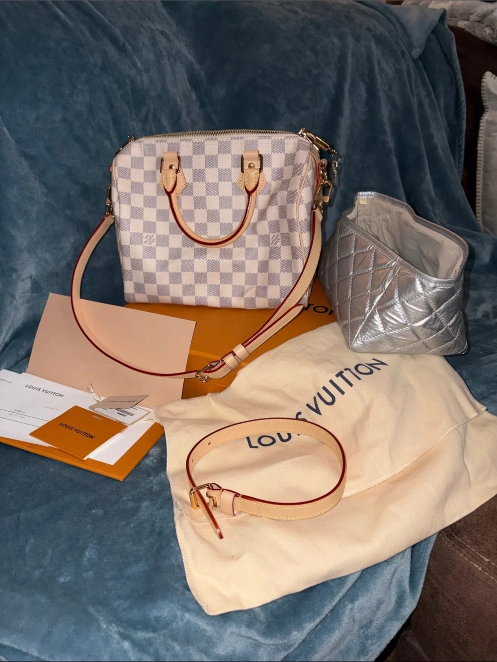Louis Vuitton Damier Azur speedy 25 Bandouliere! Pristine cond